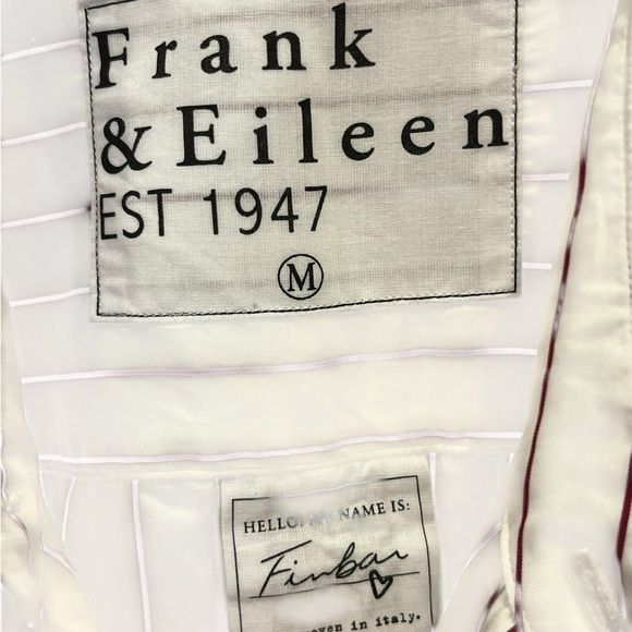 FRANK & EILEEN White/Red Striped Finbar Shirt - Picture 3 of 5